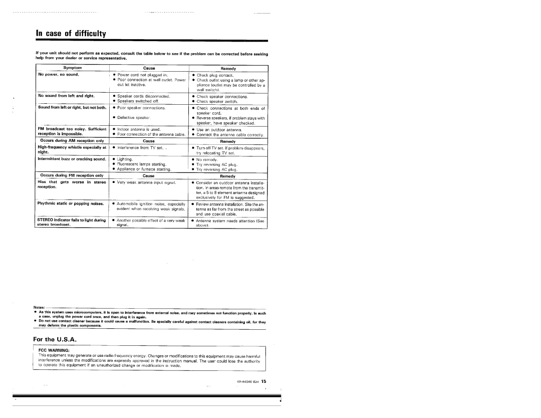 Kenwood KR-A4040 manual 