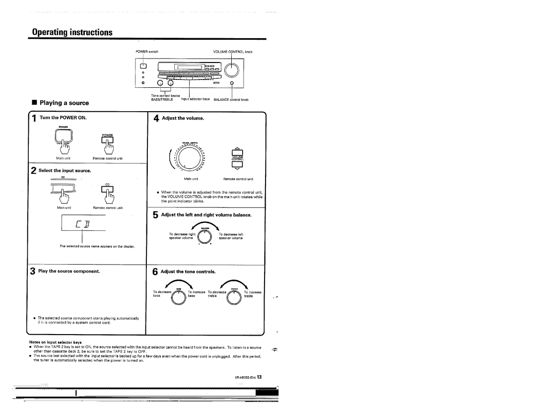 Kenwood KR-A5050 manual 