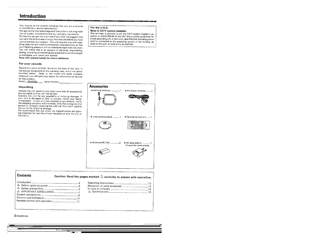 Kenwood KR-A5050 manual 