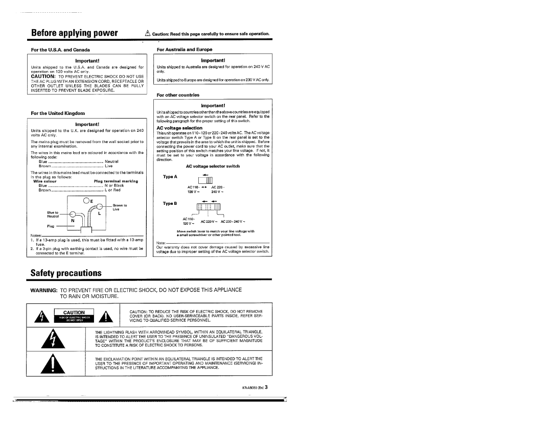 Kenwood KR-A5050 manual 