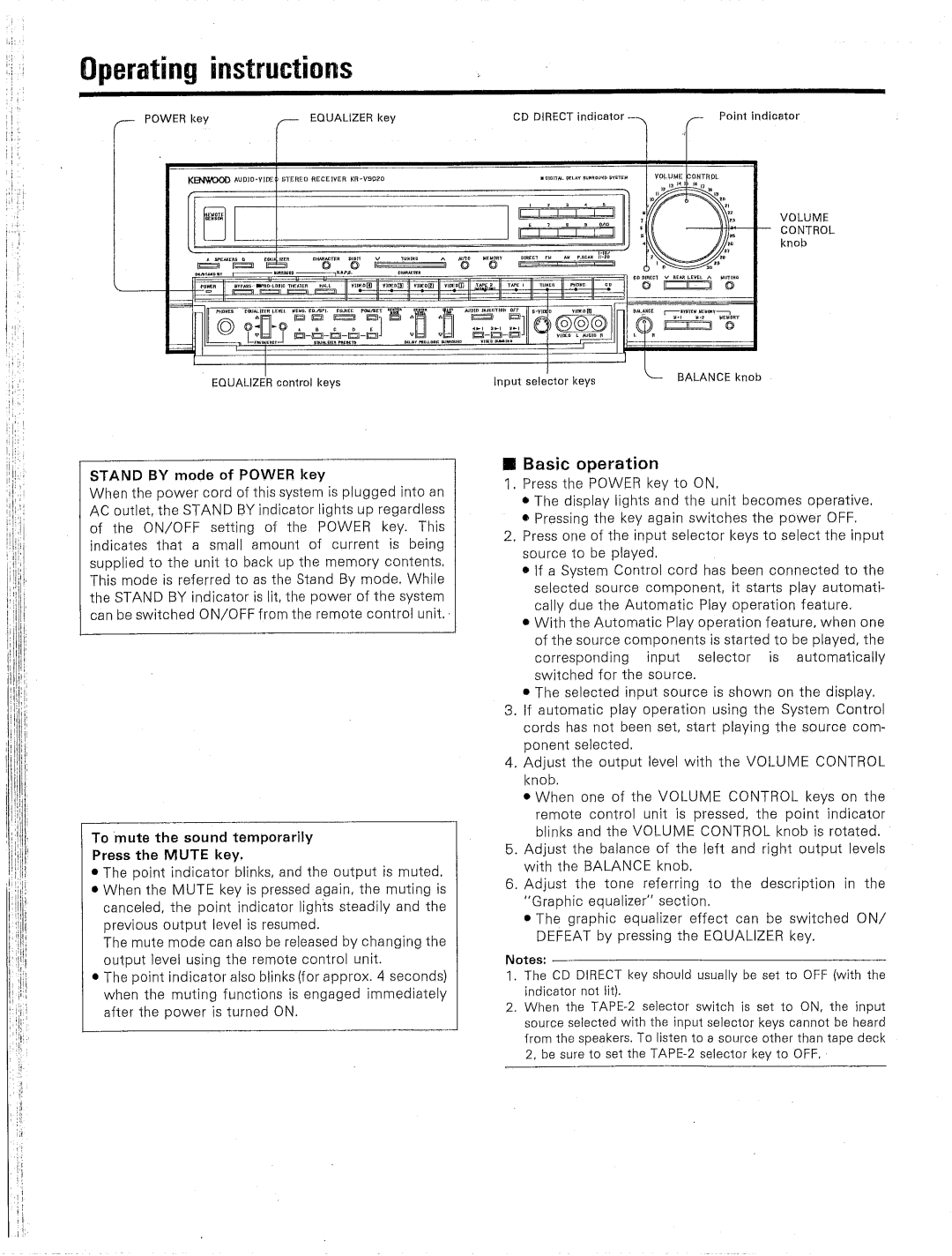 Kenwood KR-V9020 manual 