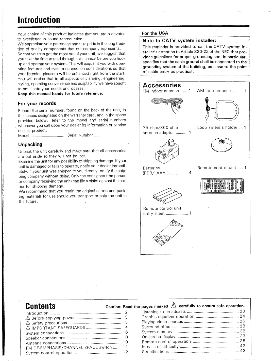 Kenwood KR-V9020 manual 