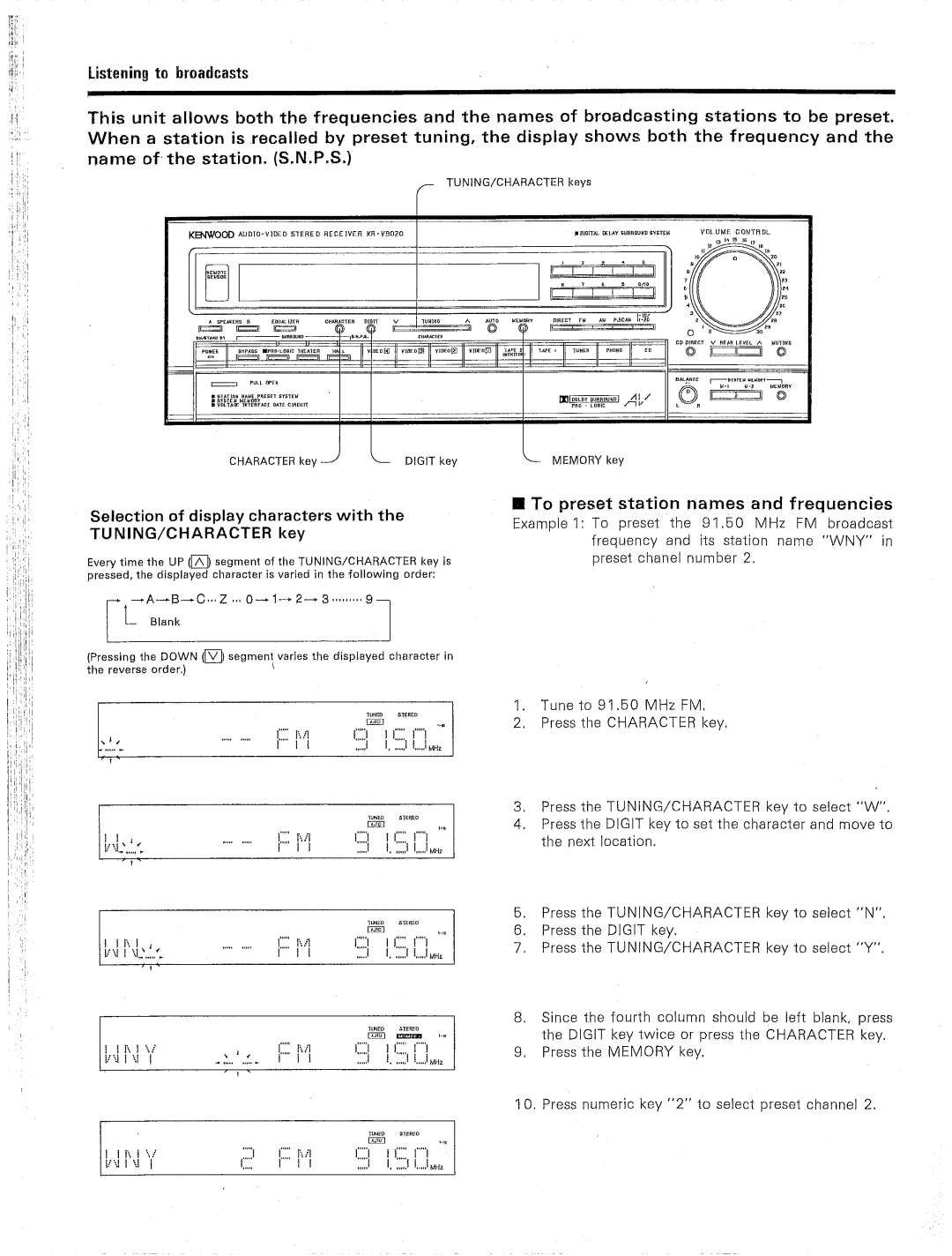 Kenwood KR-V9020 manual 