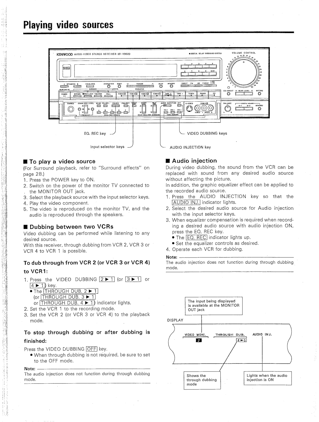 Kenwood KR-V9020 manual 