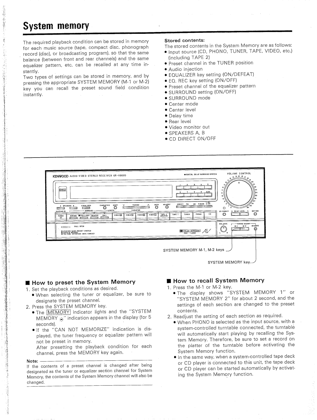 Kenwood KR-V9020 manual 