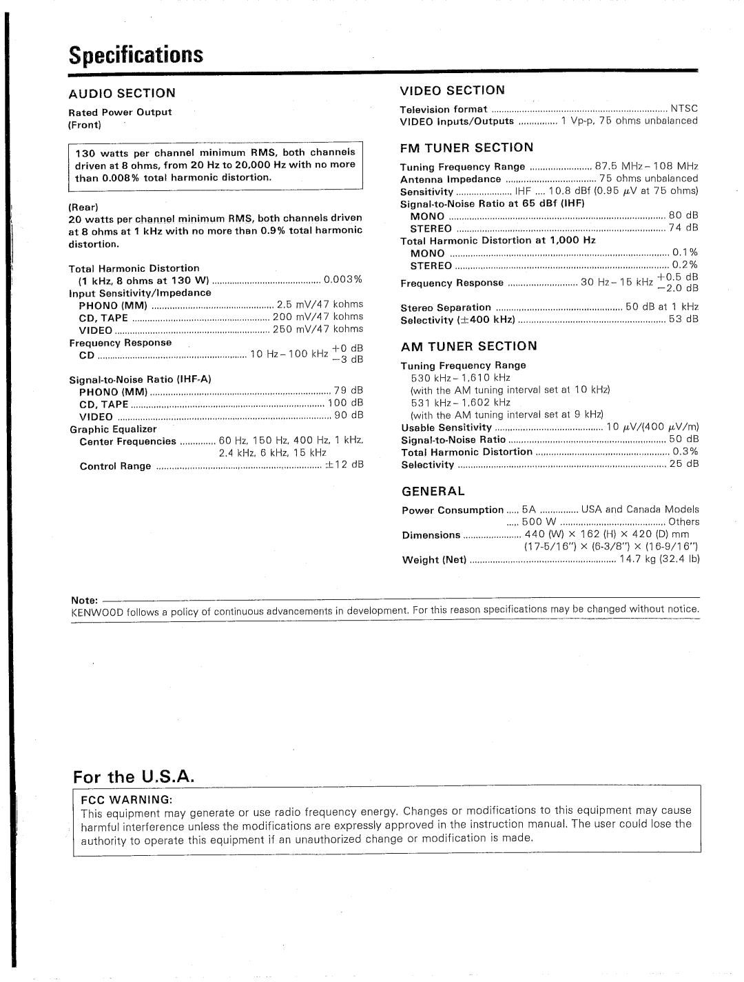 Kenwood KR-V9020 manual 