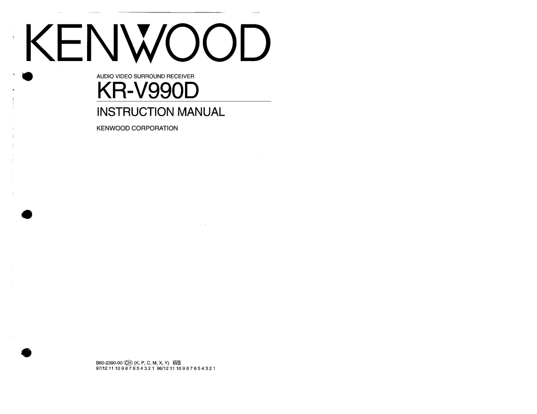 Kenwood KR-V990D manual 