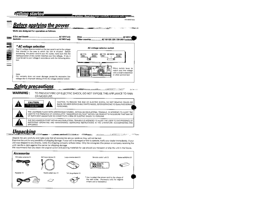 Kenwood KR-V990D manual 