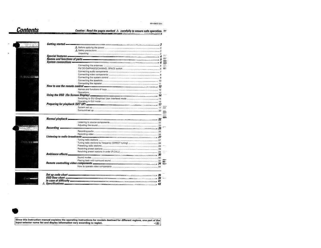 Kenwood KR-V990D manual 