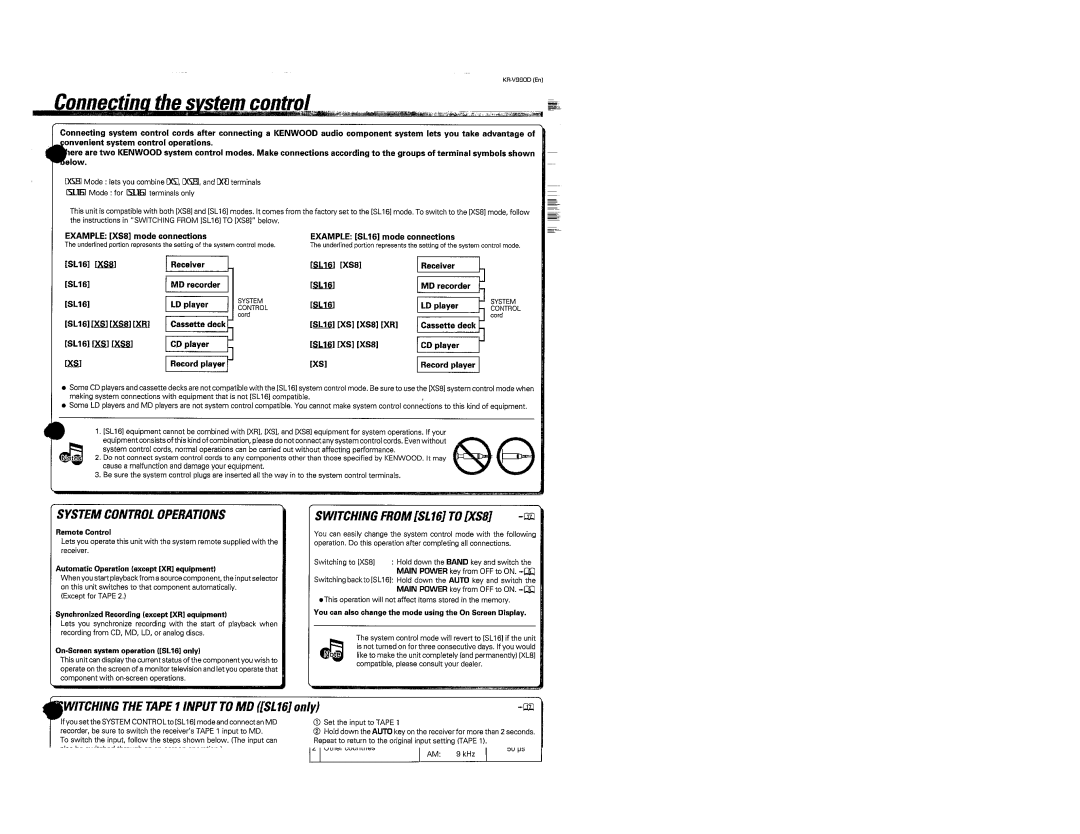 Kenwood KR-V990D manual 