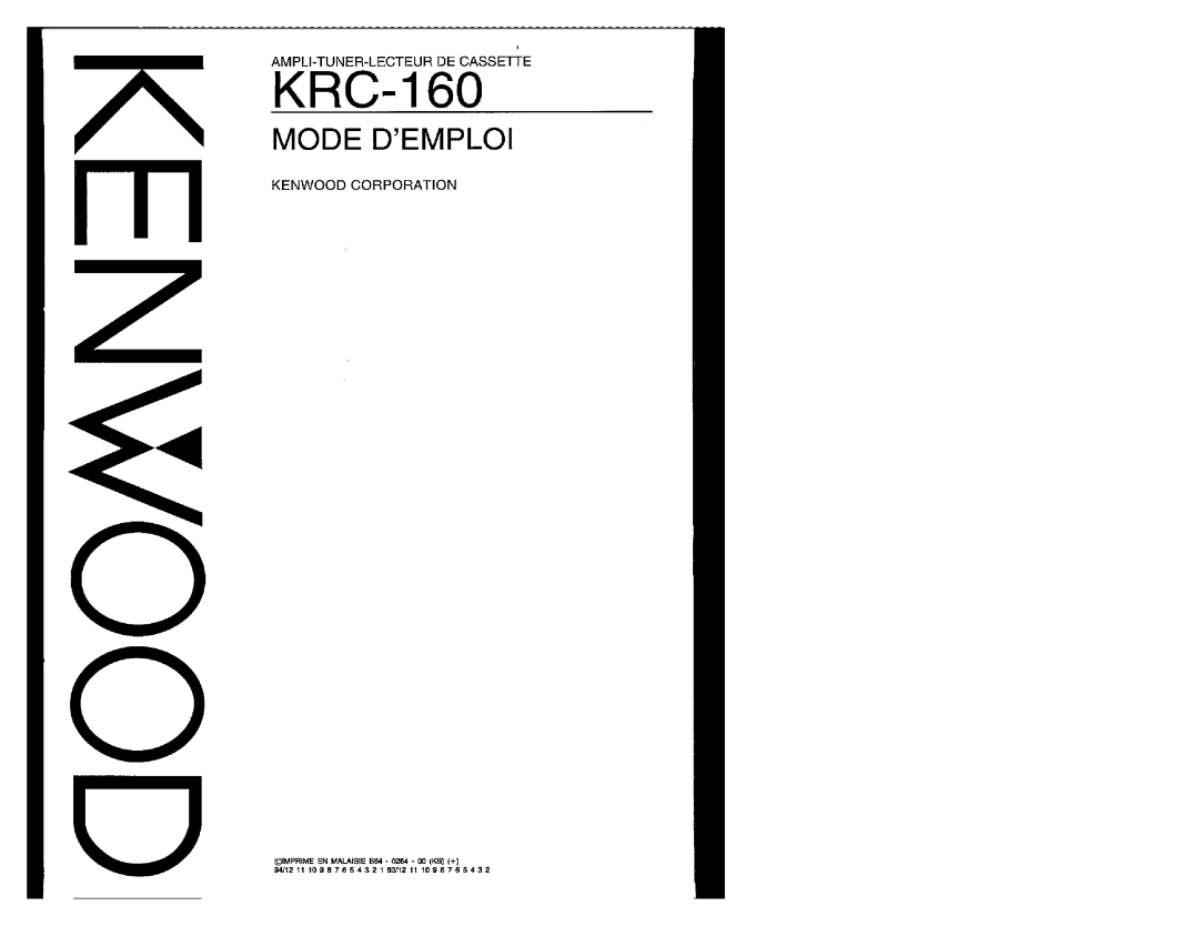 Kenwood KRC-160 manual 