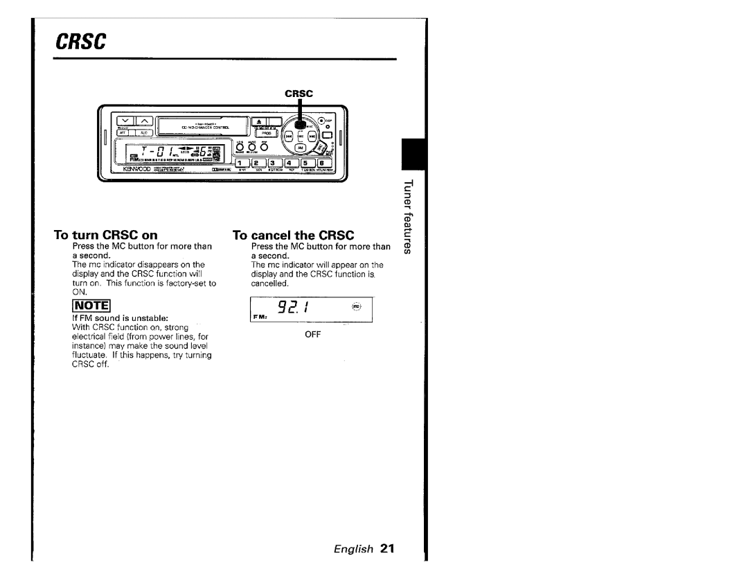 Kenwood KRC701, KRC-601 manual 