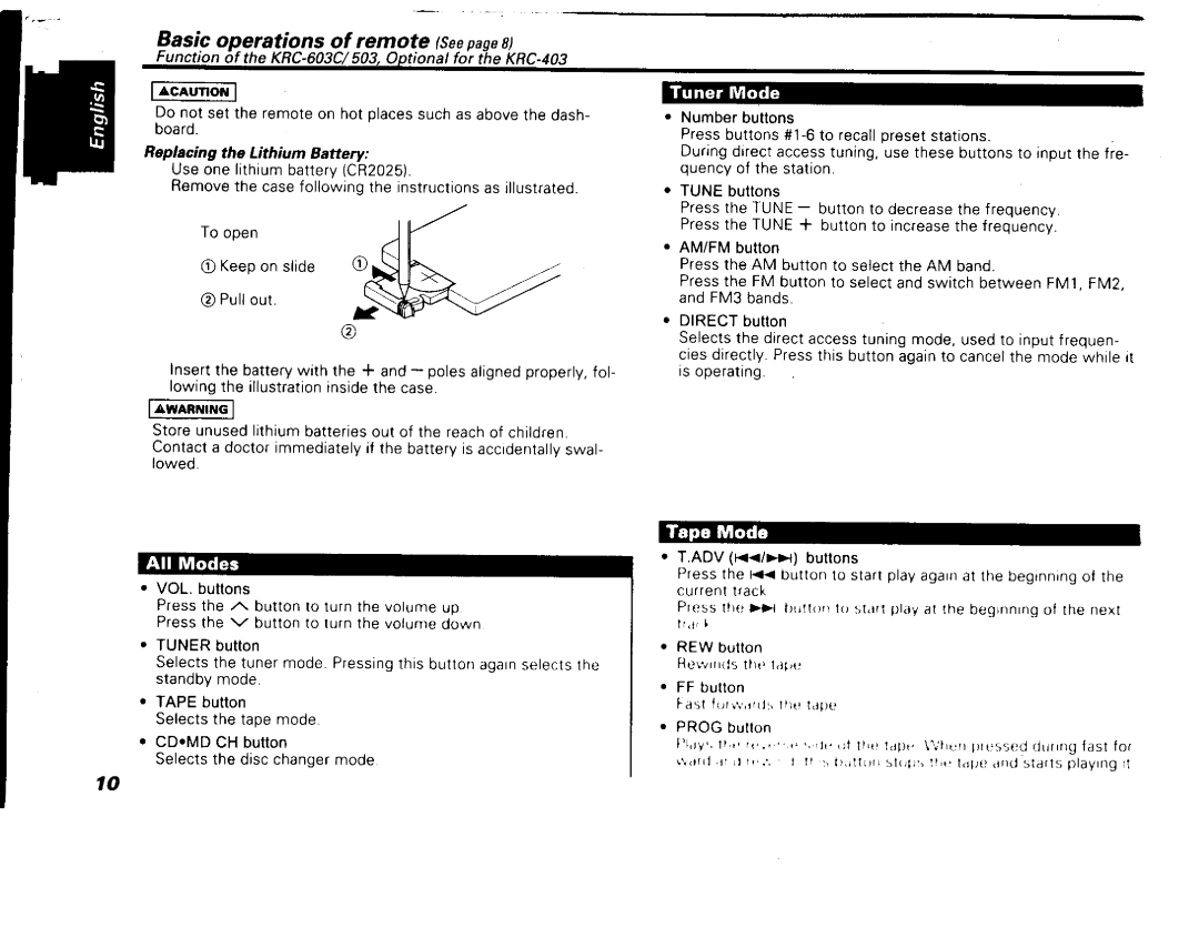 Kenwood KRC-603C manual 