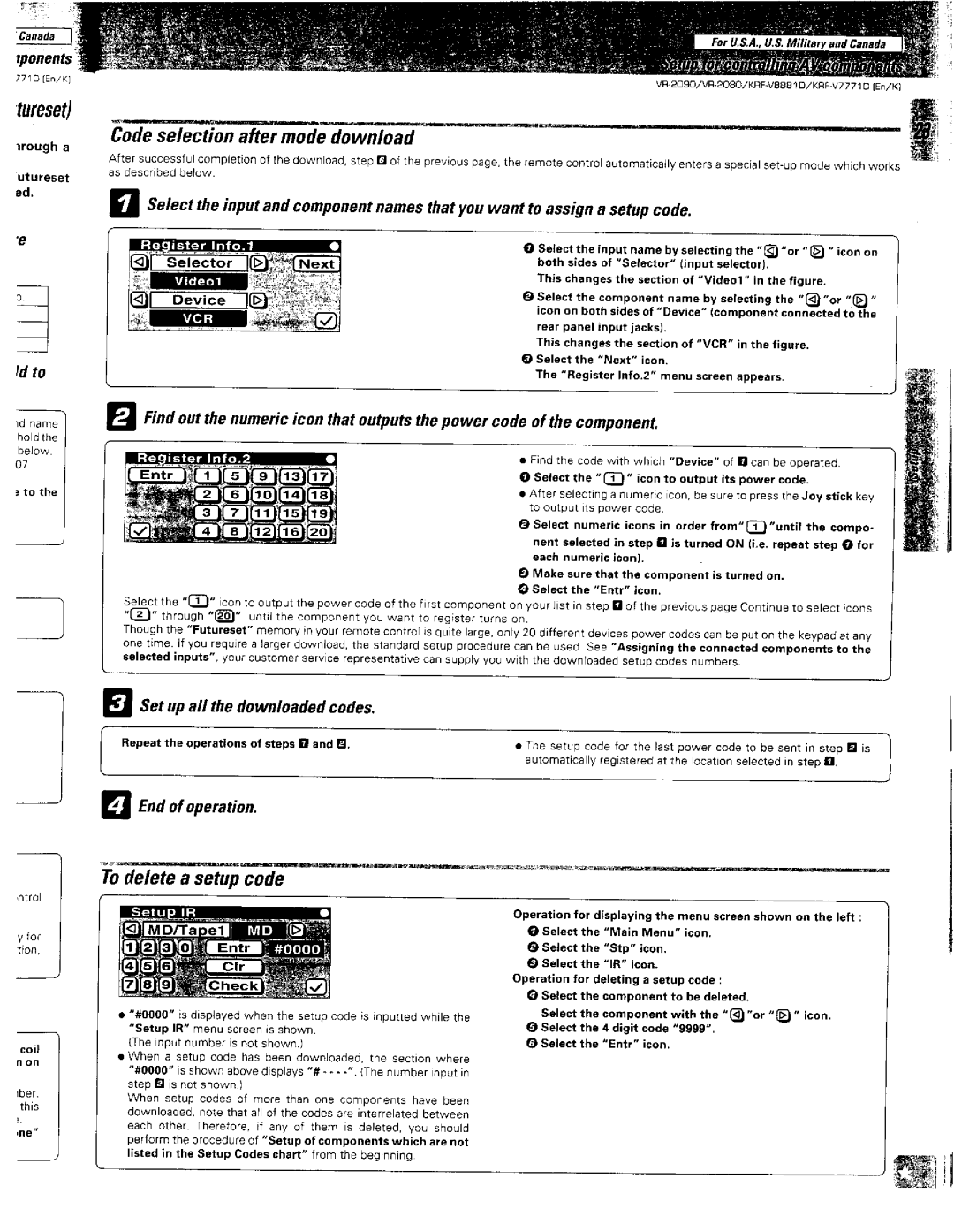 Kenwood VR-2080, KRF-V8881 D, VR-2090 manual 