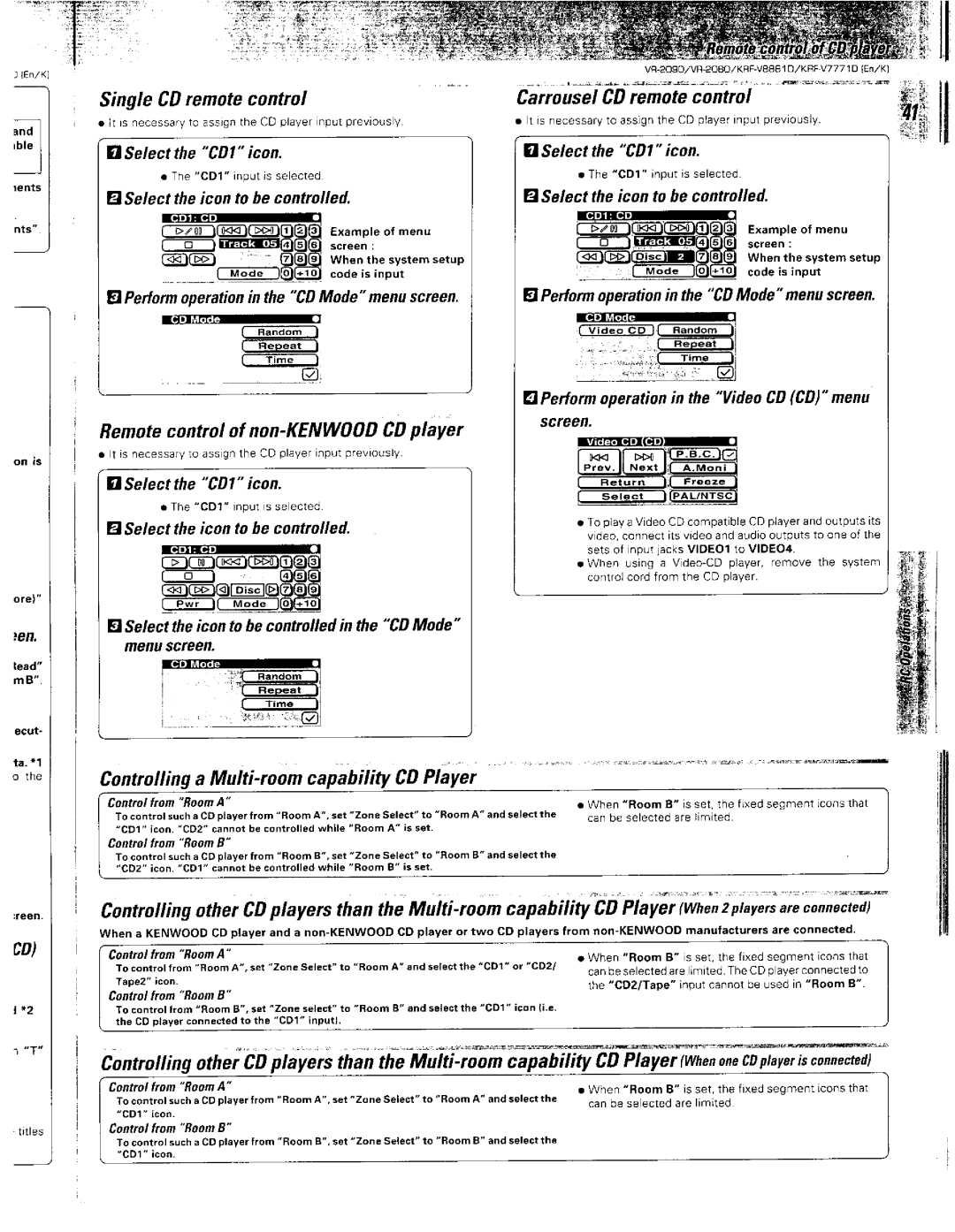 Kenwood KRF-V8881 D, VR-2090, VR-2080 manual 