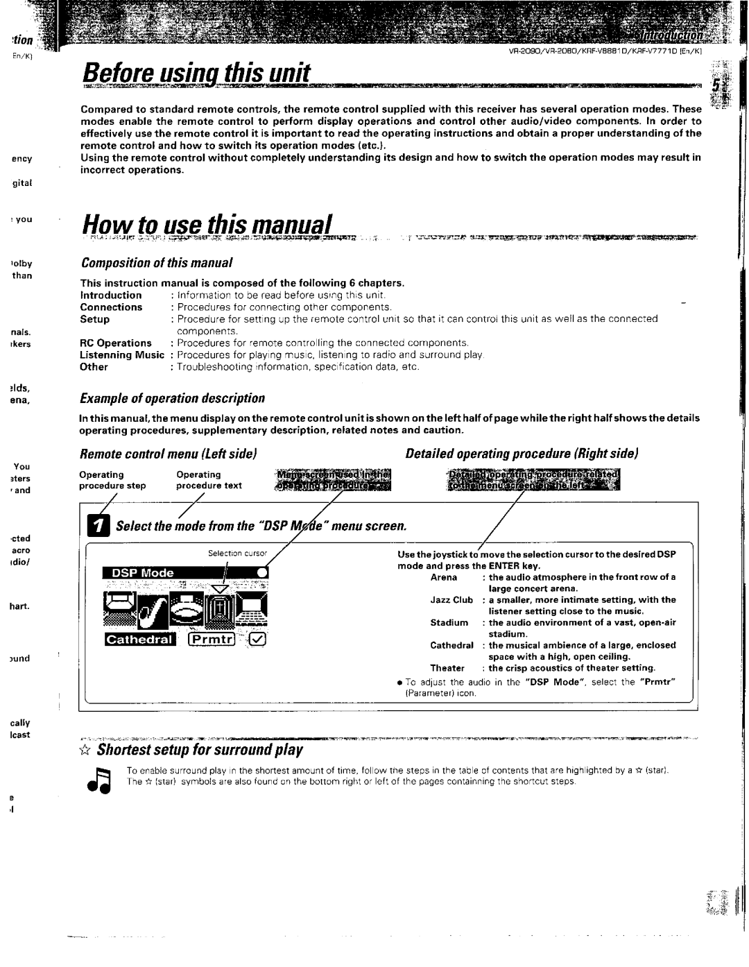 Kenwood VR-2080, KRF-V8881 D, VR-2090 manual 