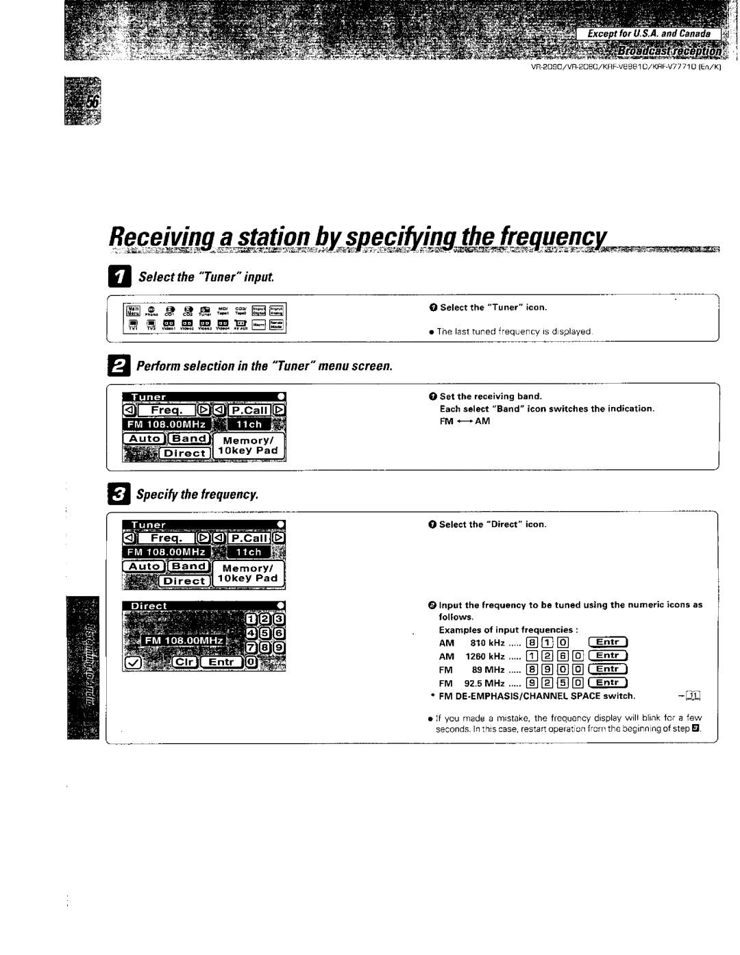 Kenwood KRF-V8881 D, VR-2090, VR-2080 manual 