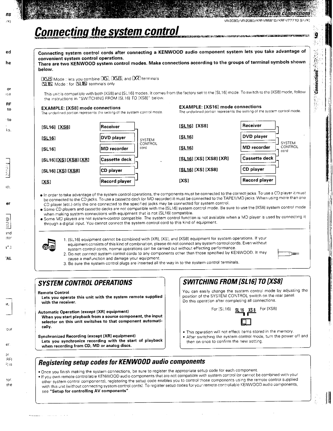 Kenwood KRF-V8881 D, VR-2090, VR-2080 manual 