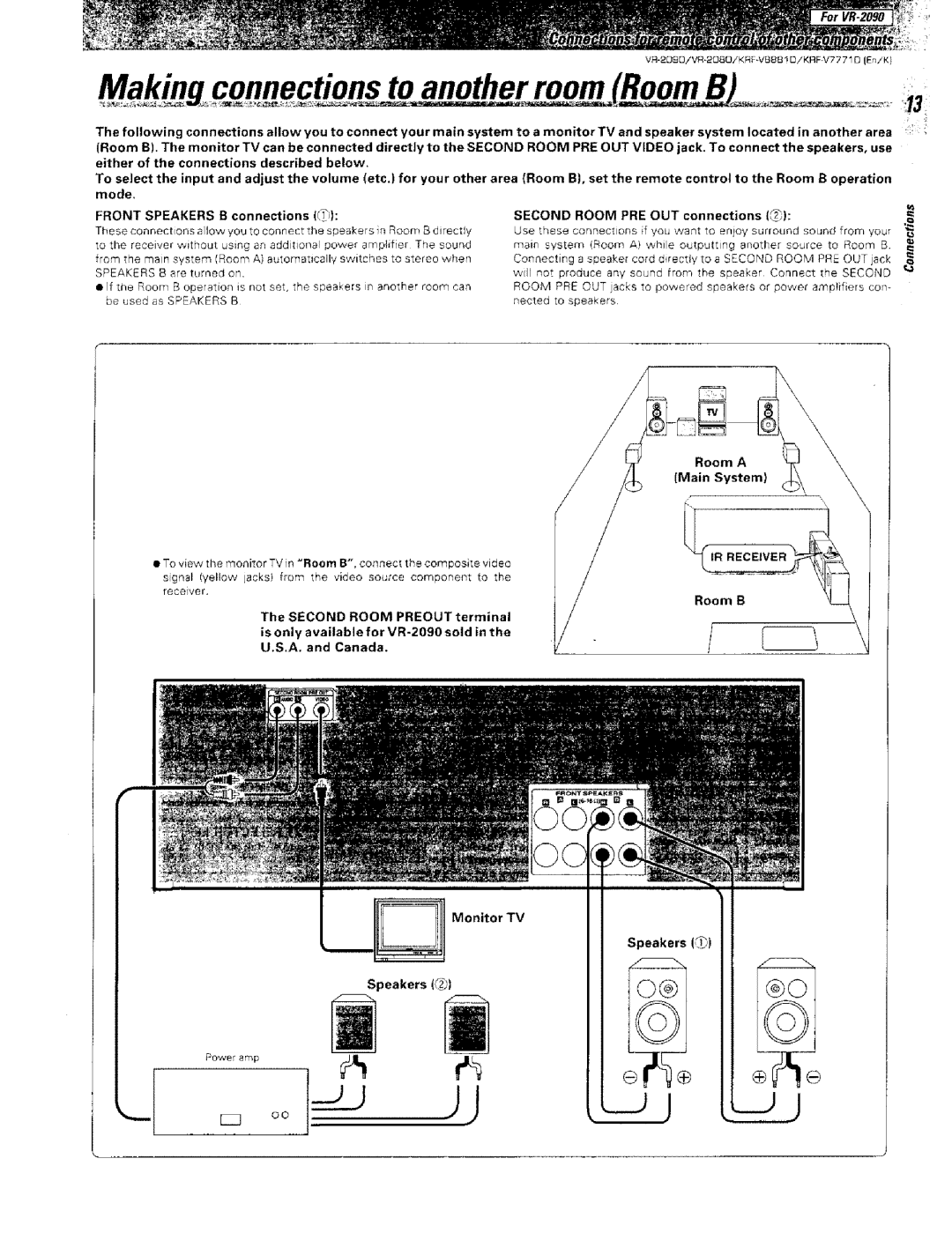 Kenwood VR-2000, KRF-VBB81 D instruction manual Speakers @, Another, Second 