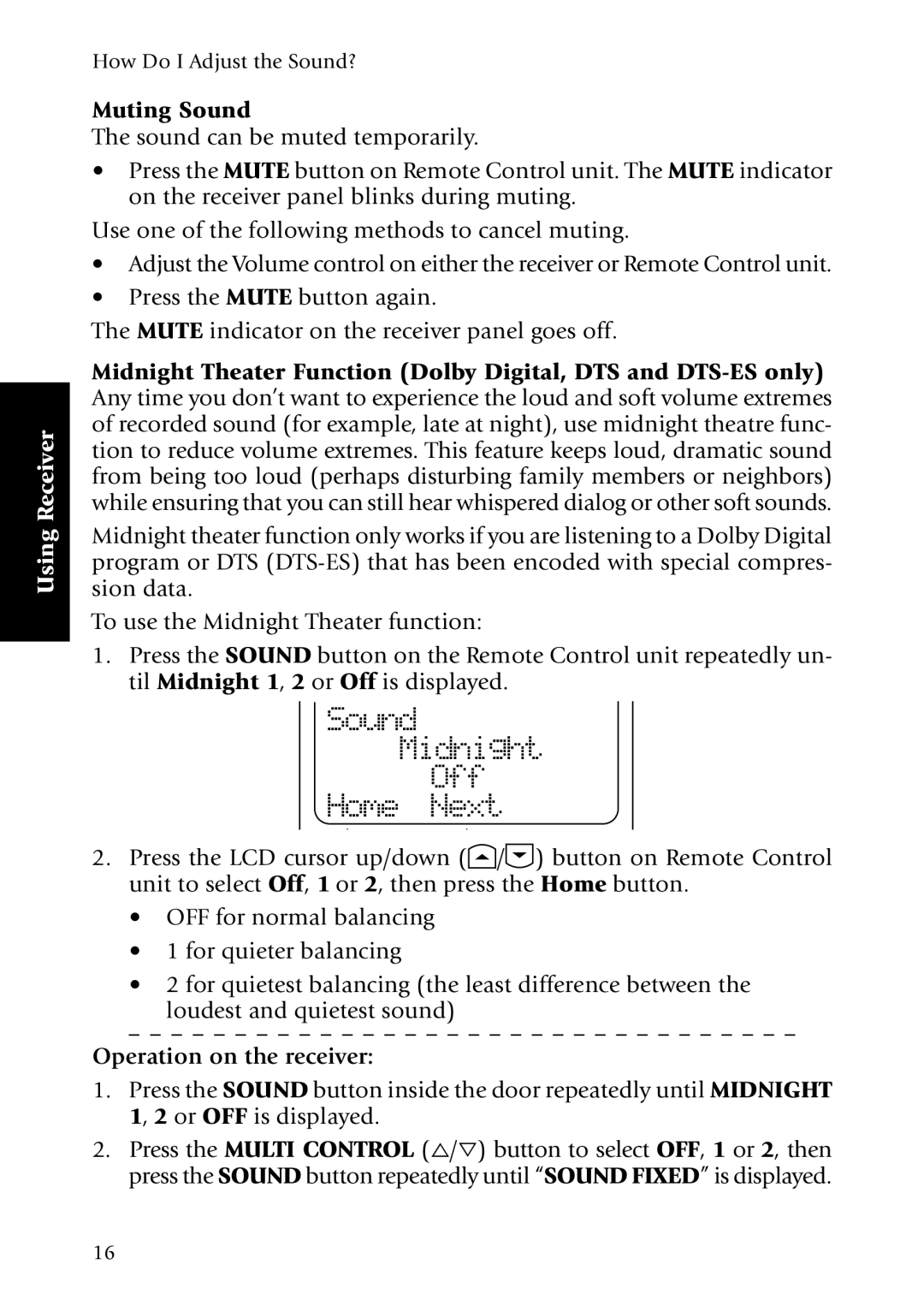 Kenwood KRF-X7775D manual Sound Off HomeNext, Muting Sound 