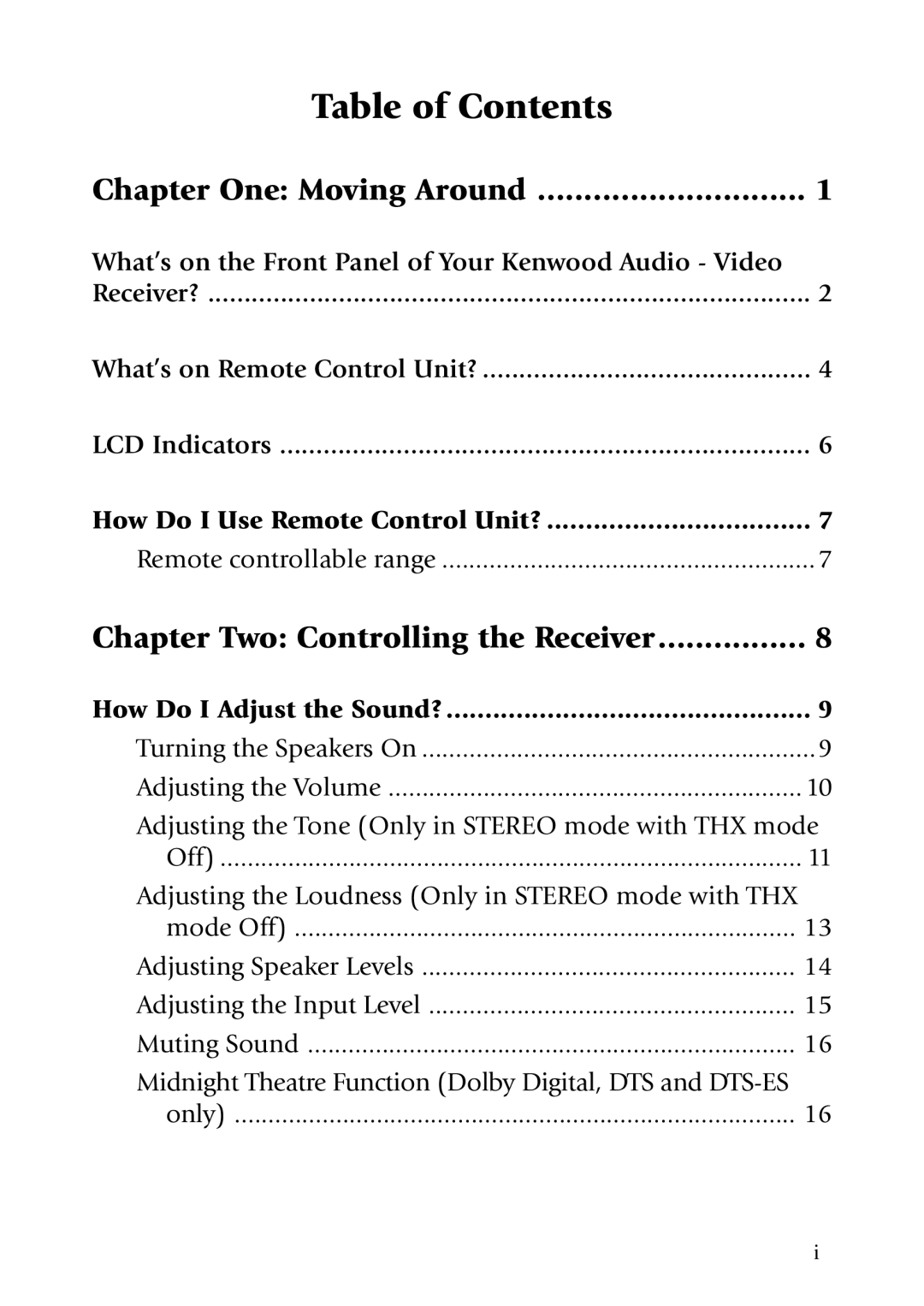 Kenwood KRF-X7775D manual Table of Contents 