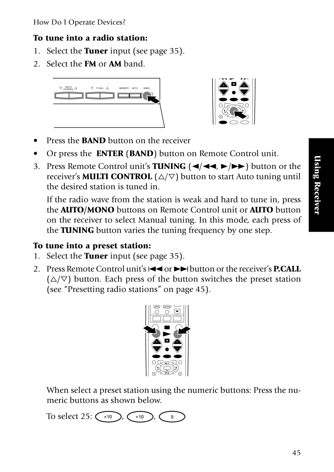 Kenwood KRF-X7775D manual To tune into a radio station, To tune into a preset station 