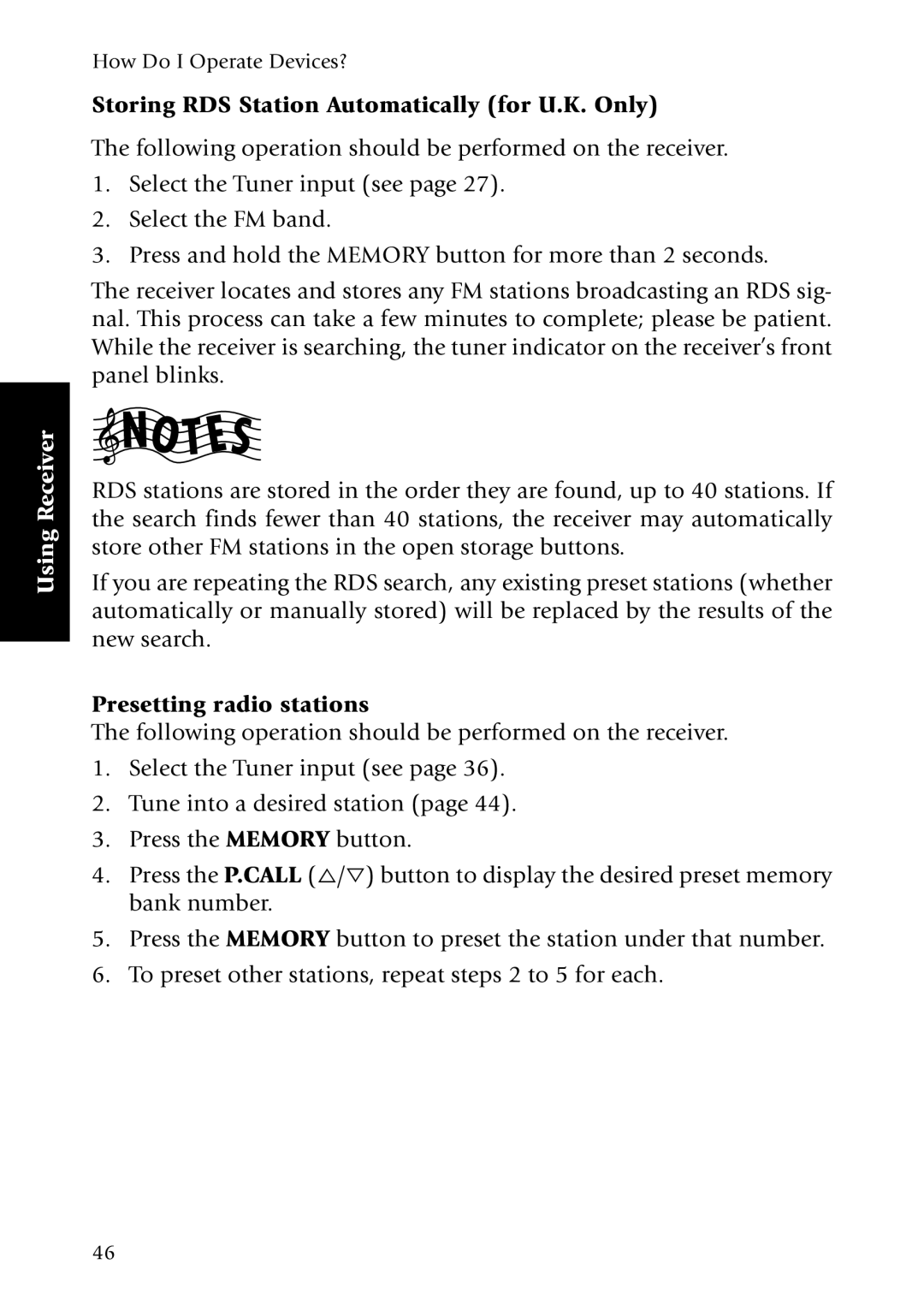 Kenwood KRF-X7775D manual Storing RDS Station Automatically for U.K. Only, Presetting radio stations 