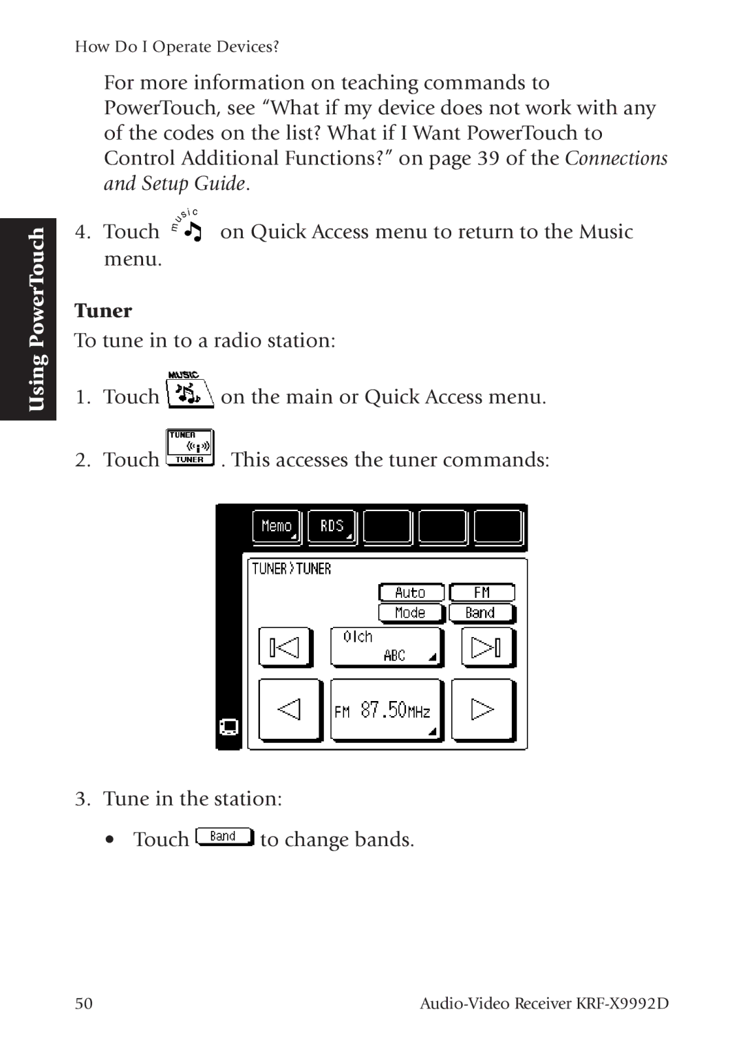 Kenwood KRF-X9992D manual Tuner 