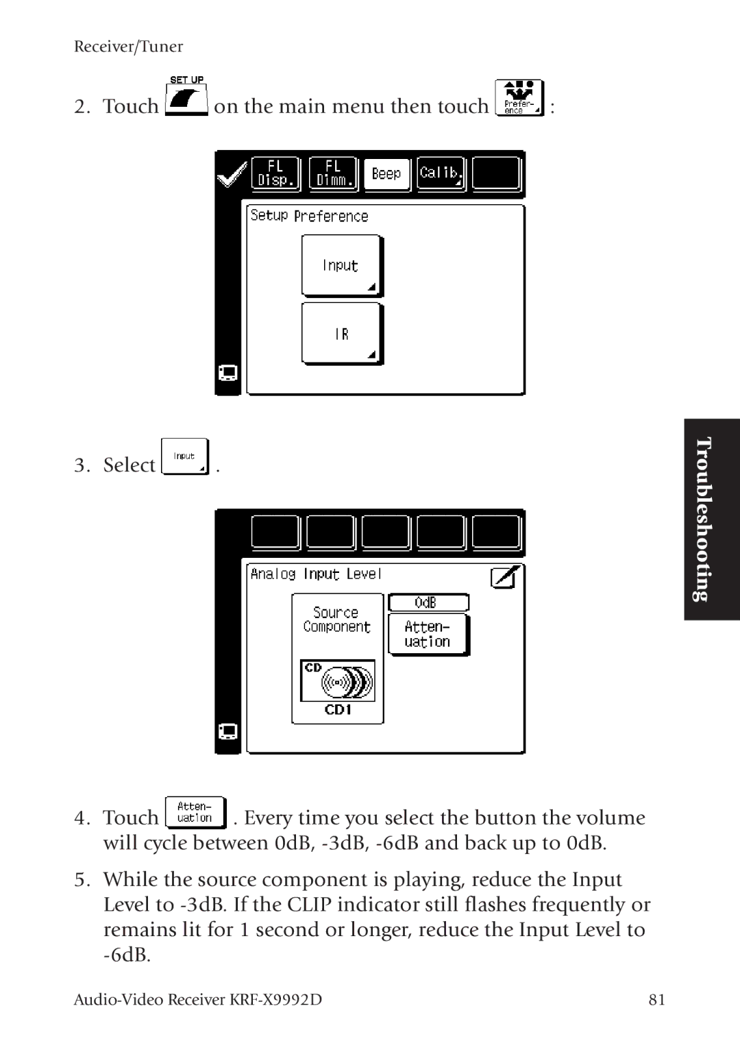 Kenwood KRF-X9992D manual Touch on the main menu then touch Select 