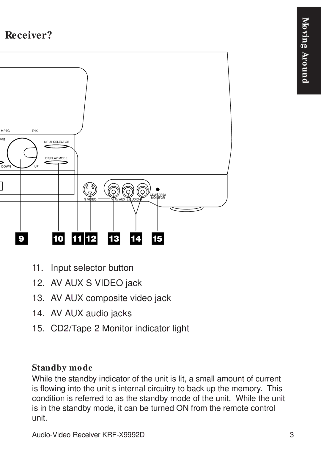 Kenwood KRF-X9992D manual Receiver?, Standby mode 