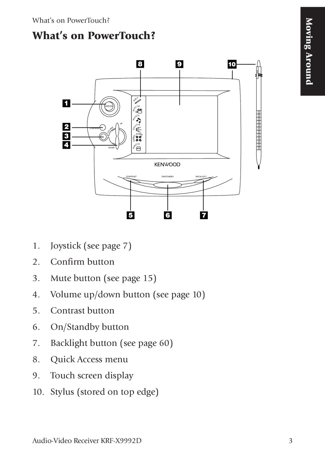 Kenwood KRF-X9992D manual What’s on PowerTouch? 