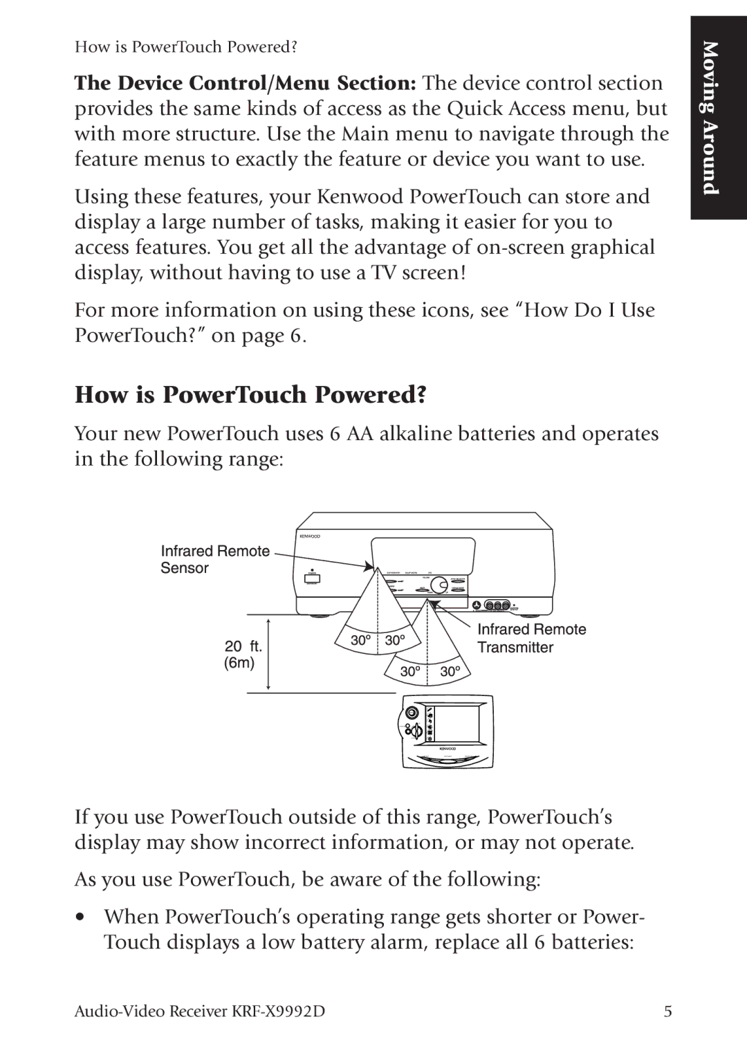 Kenwood KRF-X9992D manual How is PowerTouch Powered? 