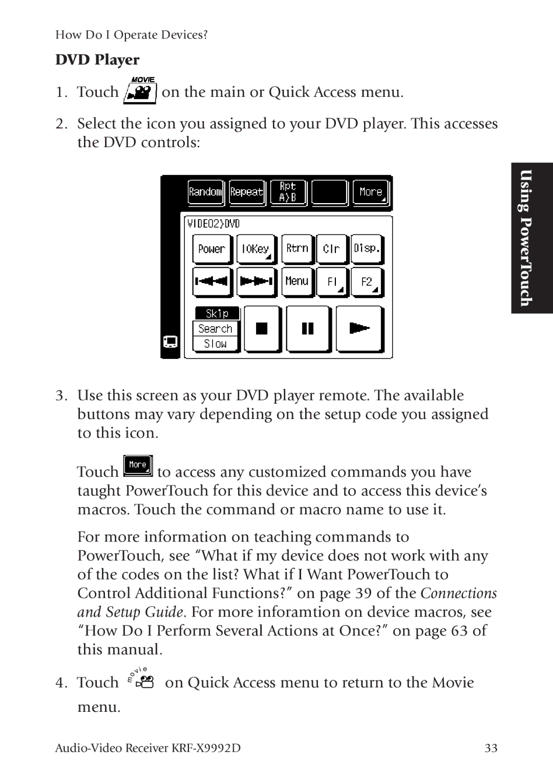 Kenwood KRF-X9992D manual DVD Player 