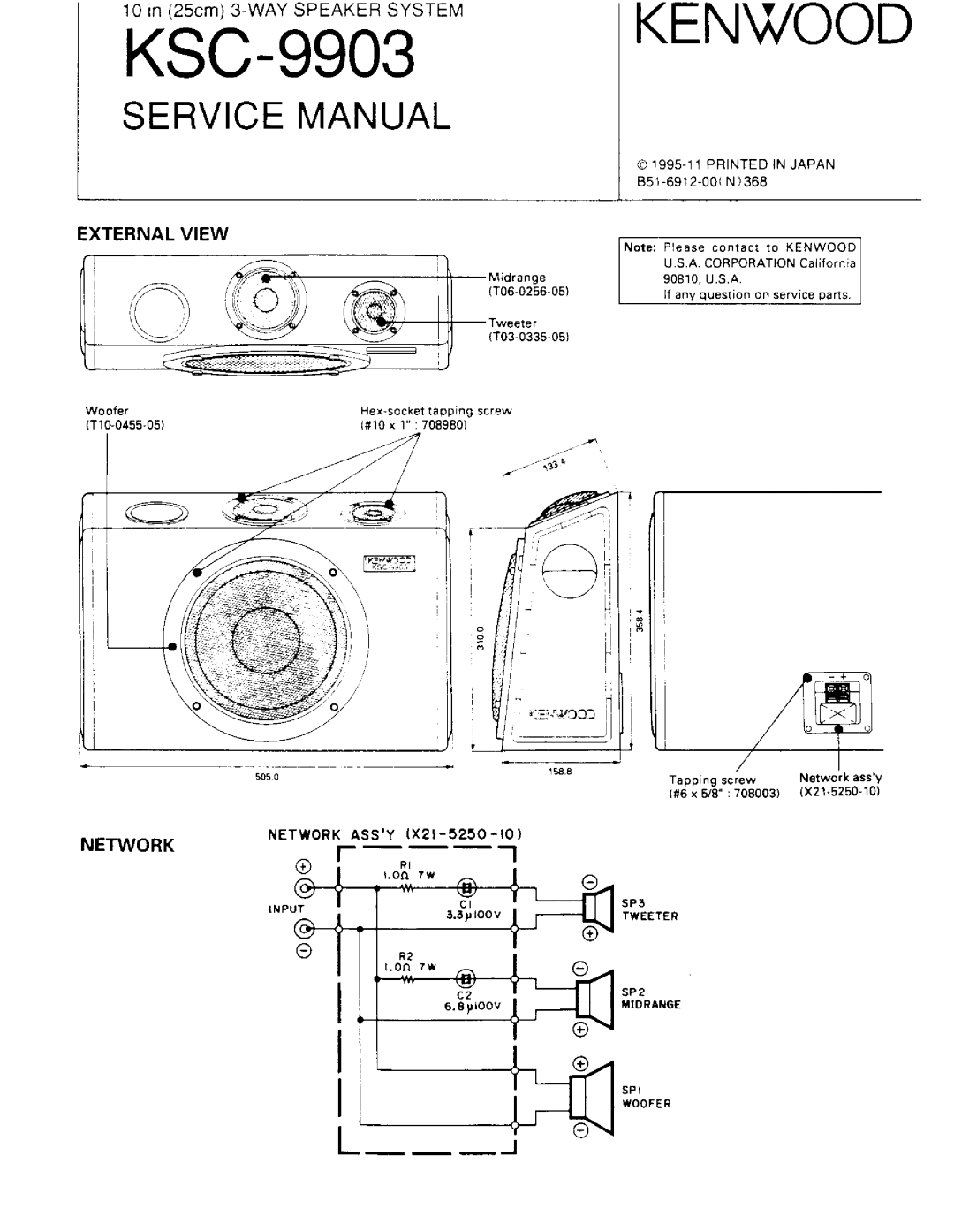 Kenwood KSC-9903 manual 