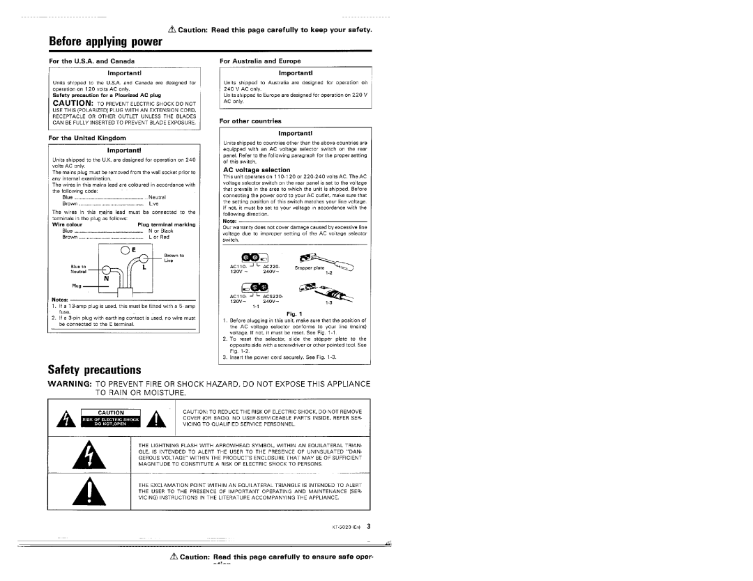 Kenwood KT-5020L manual 