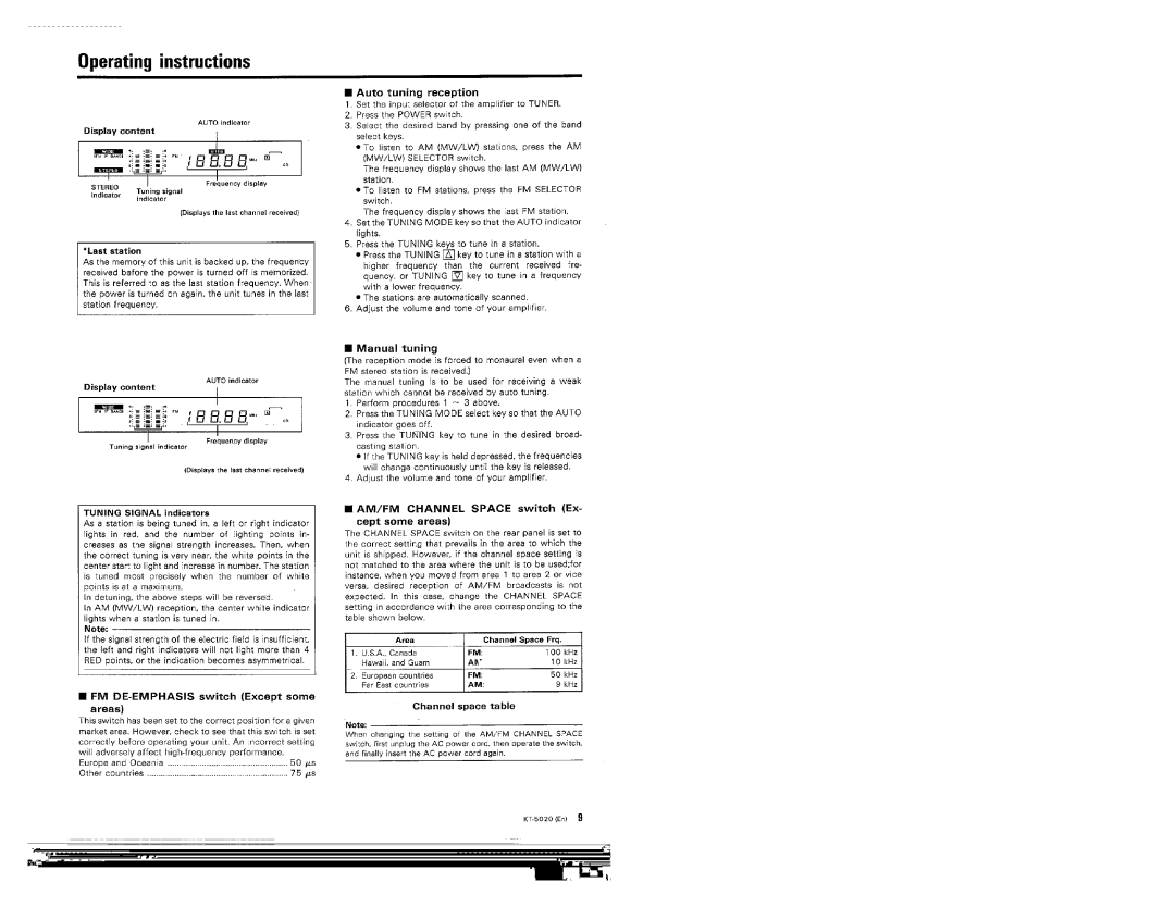 Kenwood KT-5020L manual 