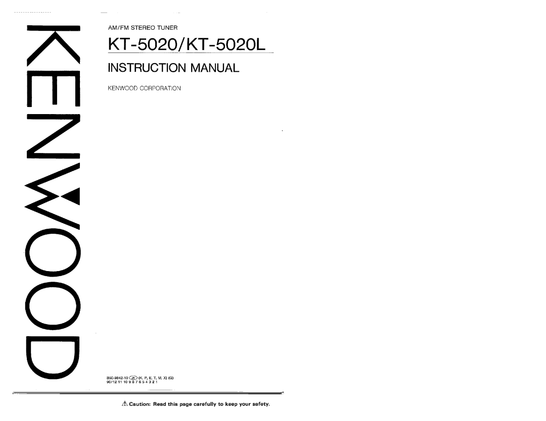 Kenwood KT-5020L manual 