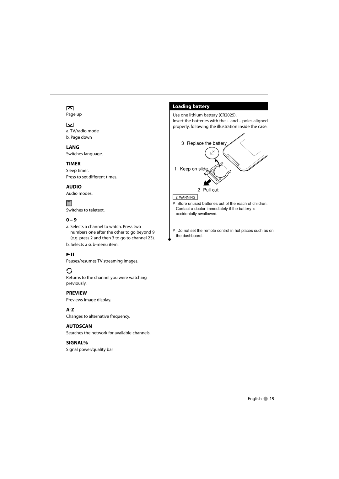 Kenwood KTC-D500E instruction manual Loading battery 