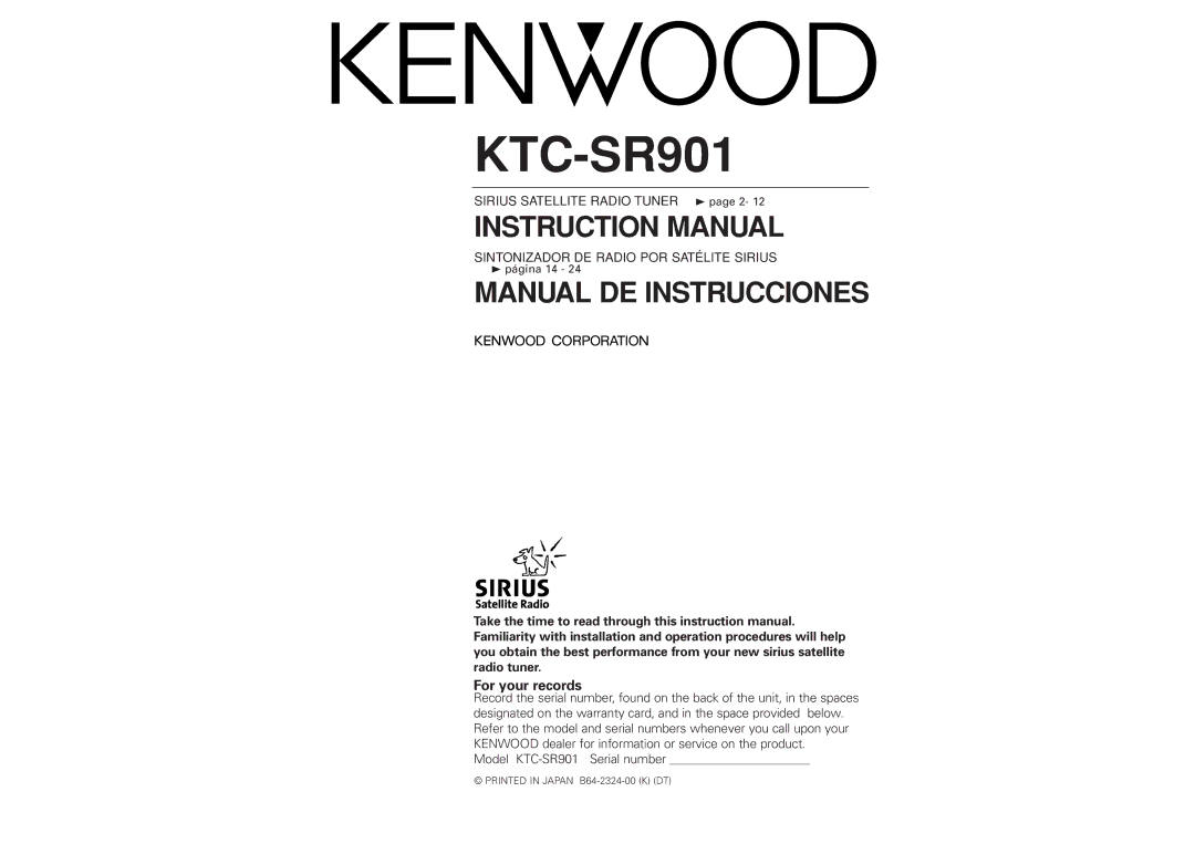 Kenwood KTC-SR901 instruction manual Página 14 