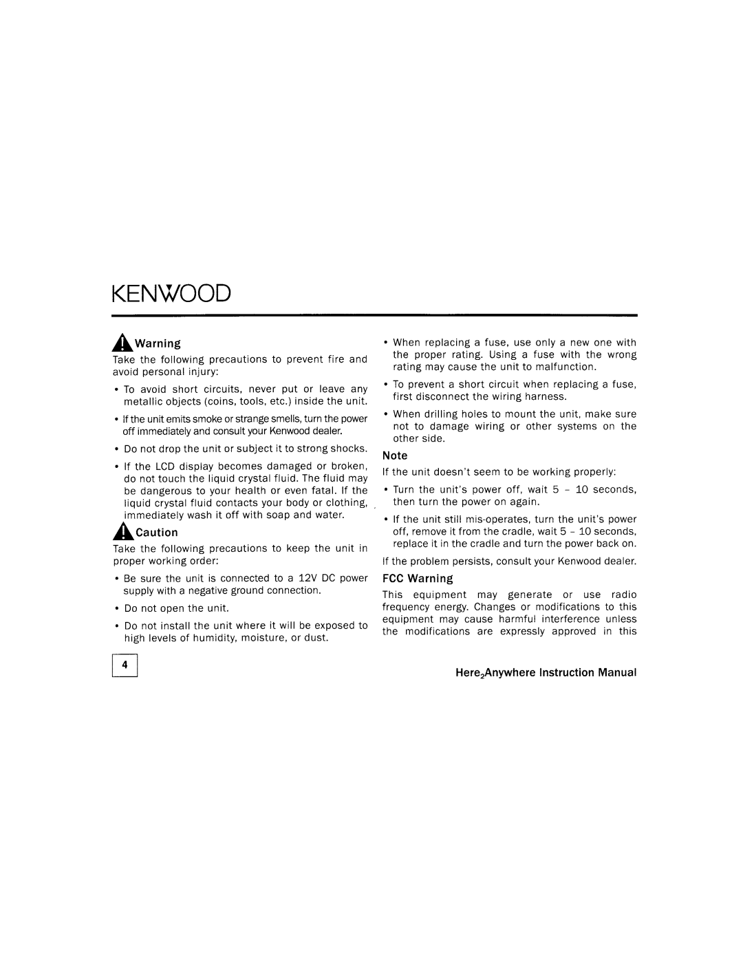 Kenwood KTC=H2A1 manual 