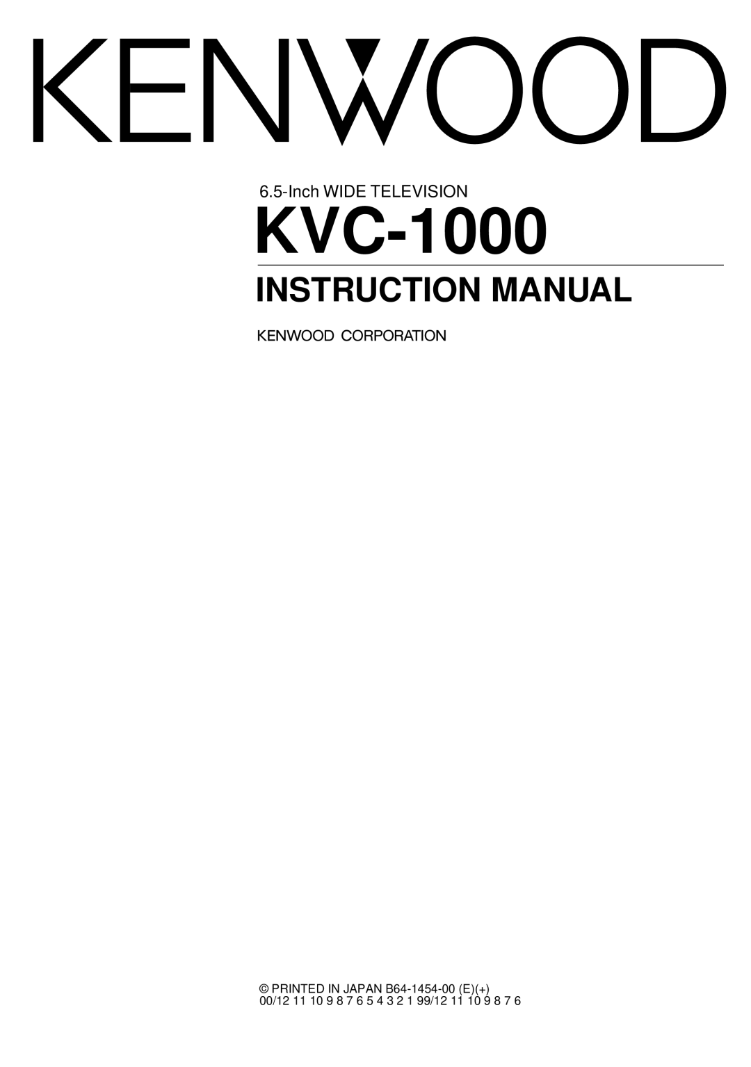 Kenwood KVC-1000 instruction manual 