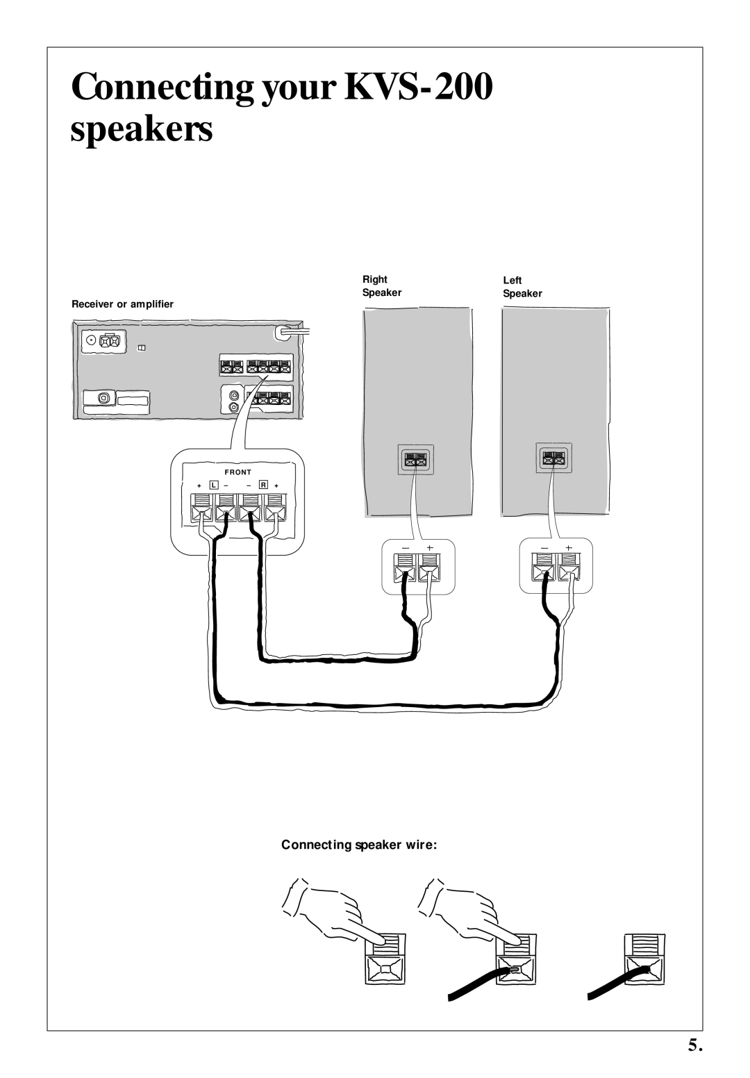 Kenwood KVS-300, KVS-400 warranty Connecting your KVS-200 speakers 