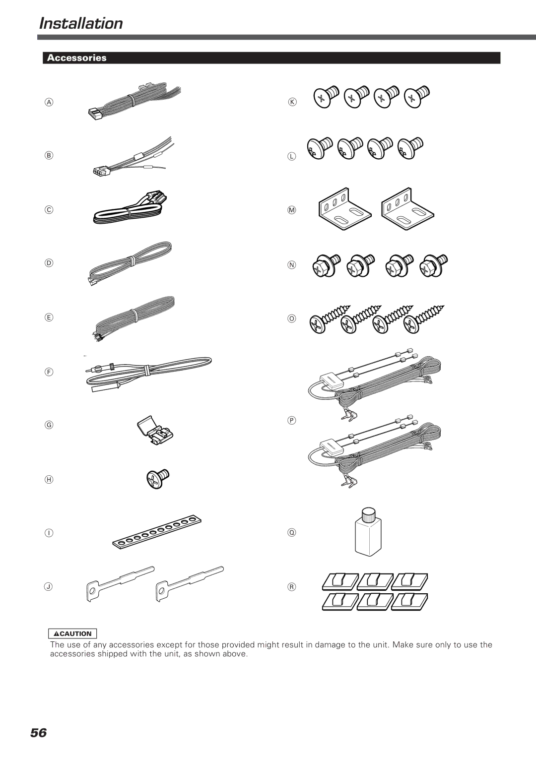 Kenwood KVT-911DVD instruction manual Installation, Accessories 