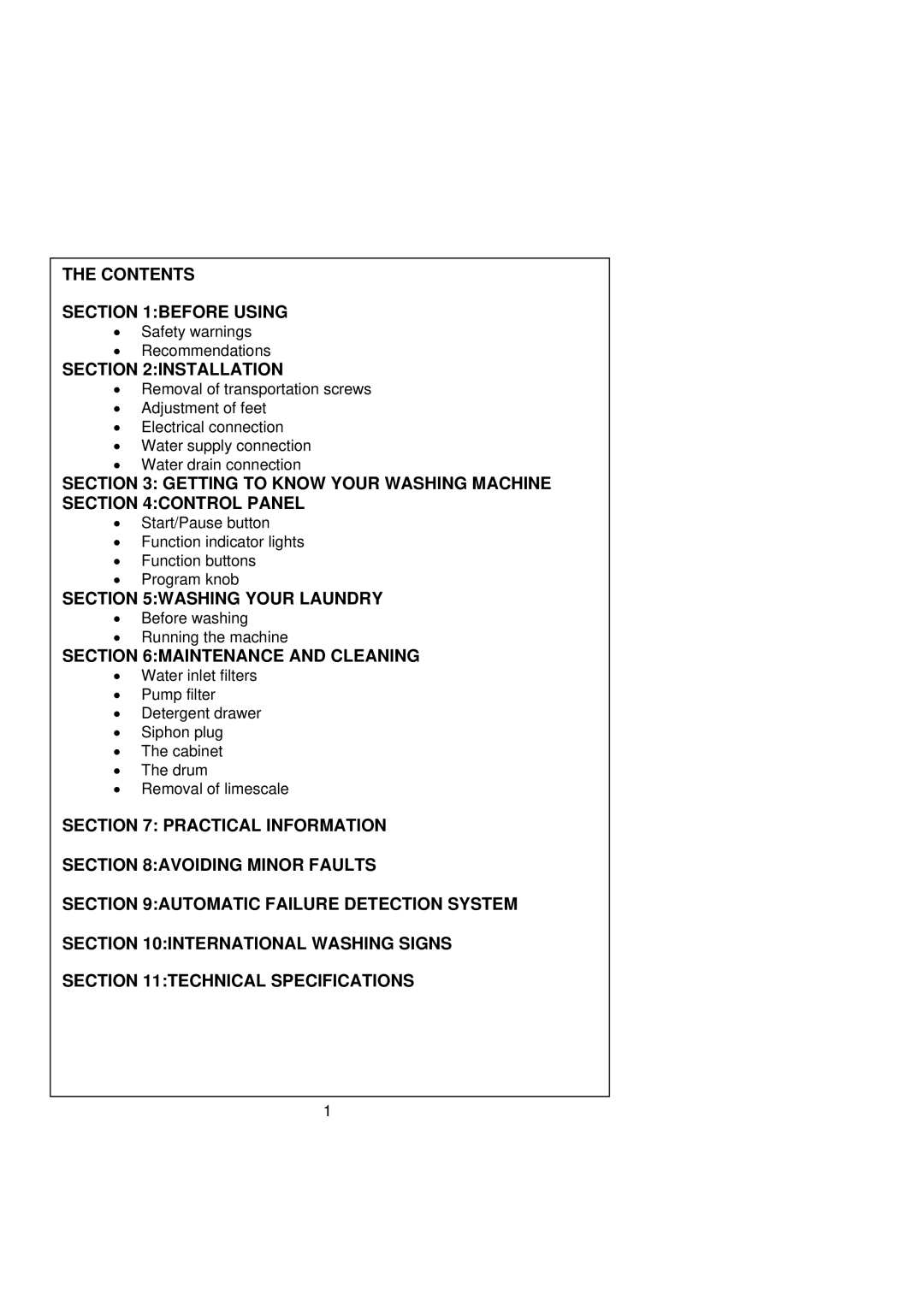 Kenwood KVWA146SL user manual Contents Before Using, Installation, Getting to Know Your Washing Machine Control Panel 