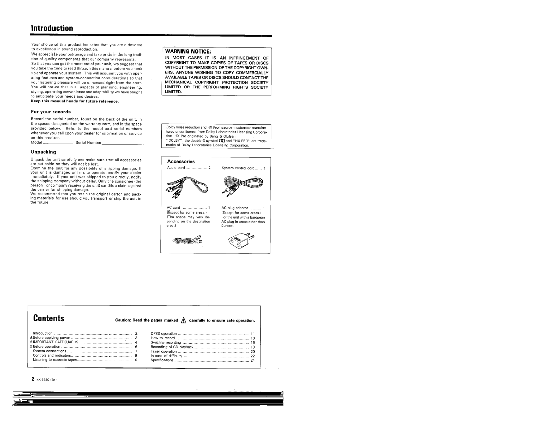 Kenwood KX-5550 manual 