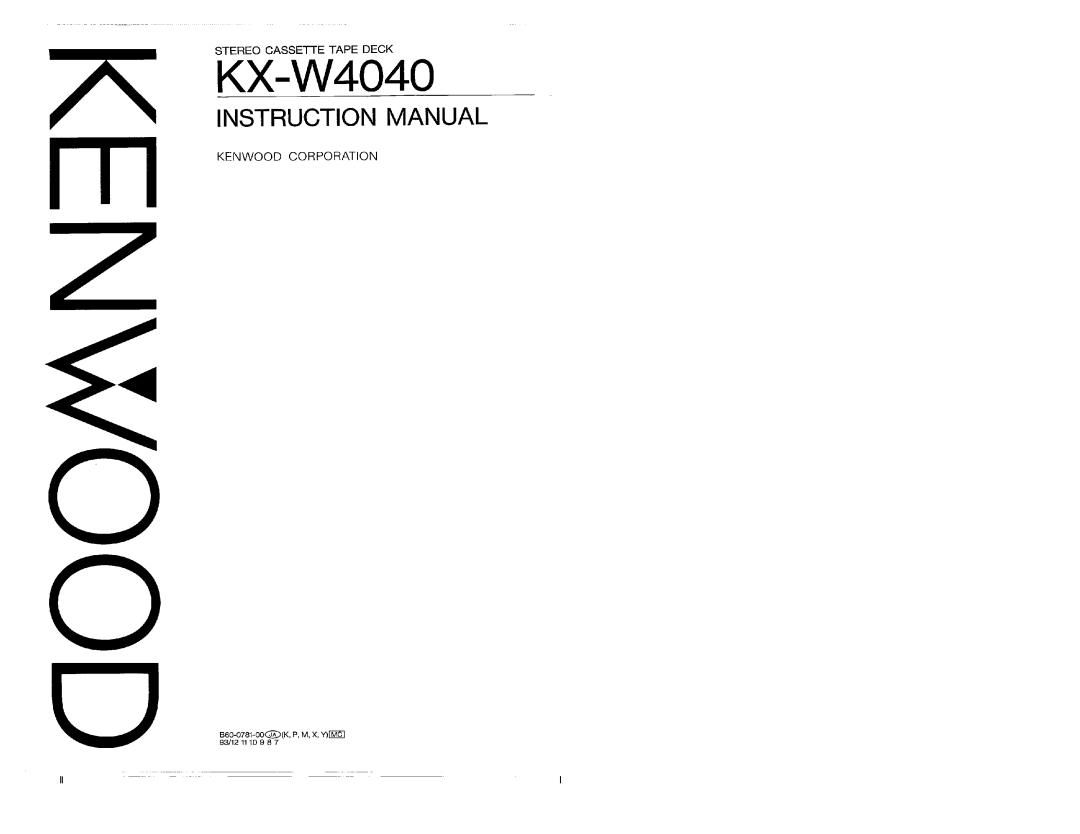 Kenwood KX-W4040 manual 