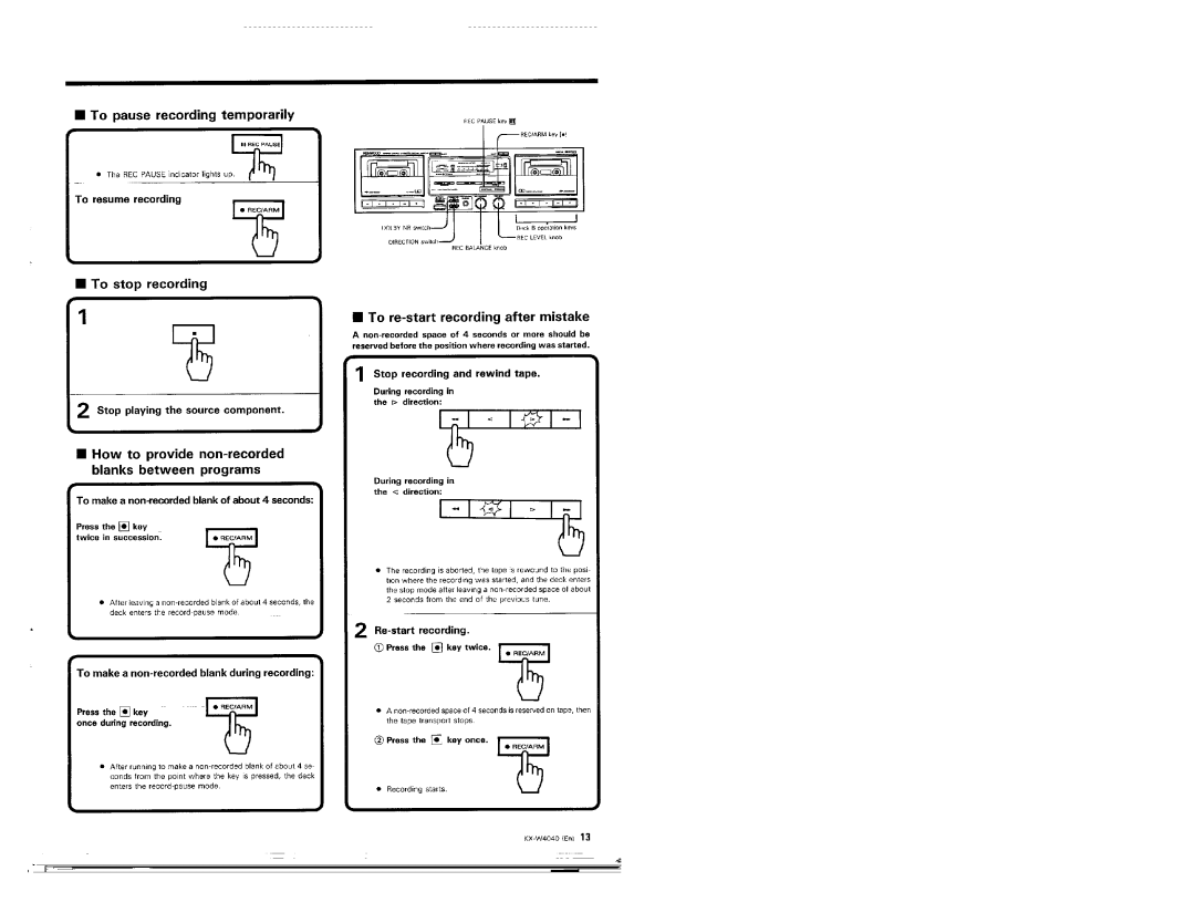 Kenwood KX-W4040 manual 