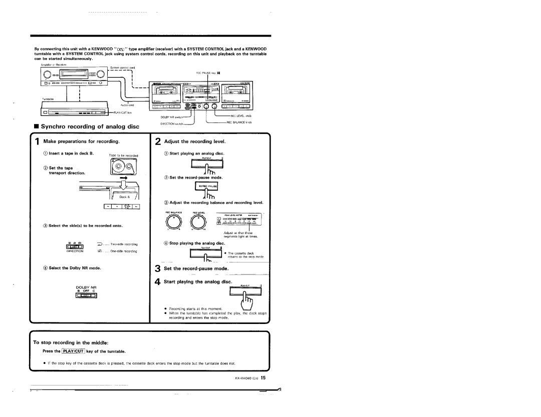 Kenwood KX-W4040 manual 