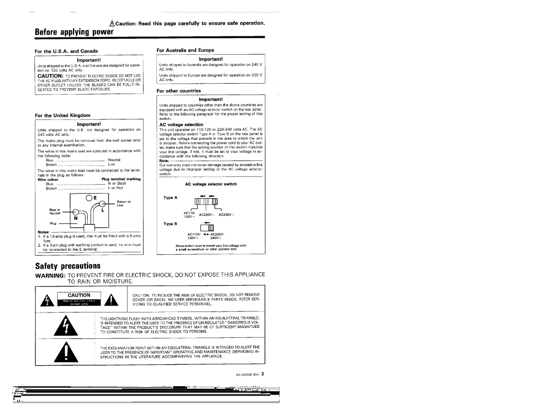 Kenwood KX-W4040 manual 