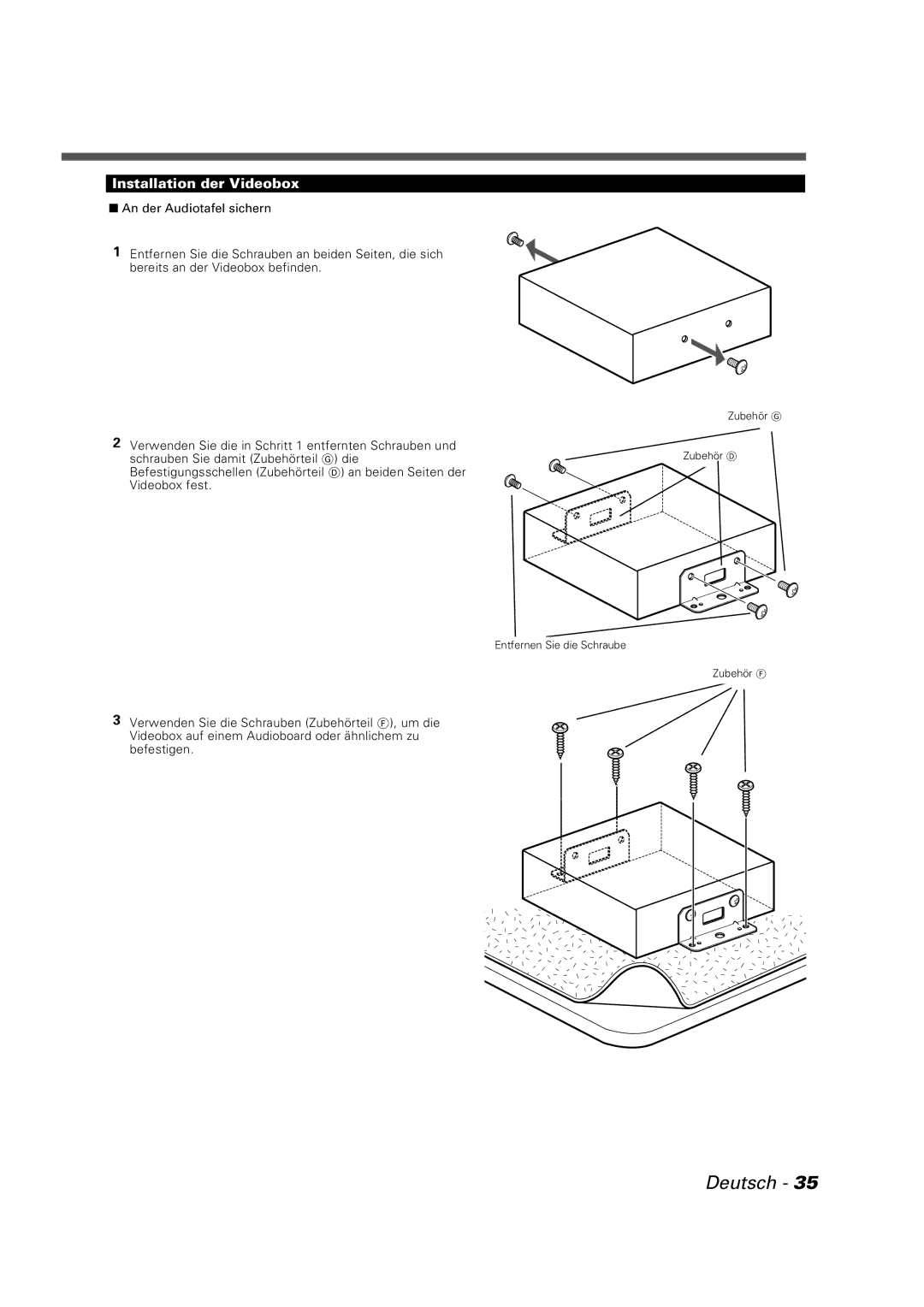 Kenwood LZ-7500 instruction manual Installation der Videobox 